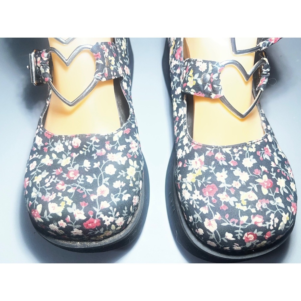 Demonia Sprite-02 Womens 9 Floral Heart Platform Mary Jane Goth Shoe Black Multi - Picture 6 of 11